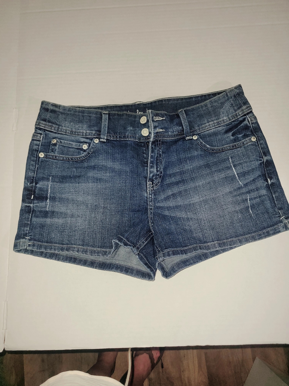LONDONJEAN Women's Dark Blue Denim Jean Shorts